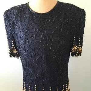 vintage laurence kazar embellished top